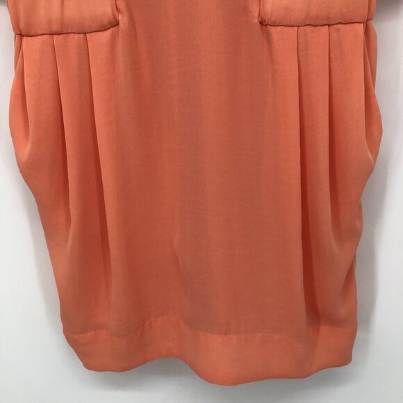 By Malene Birger Peach Crepe Maryam Dress gold zipper pockets elastic waistband - Picture 8 of 16